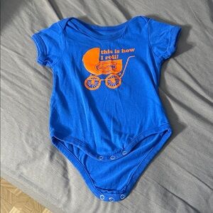Pro Edge Blue Bodysuit with Orange Graphic